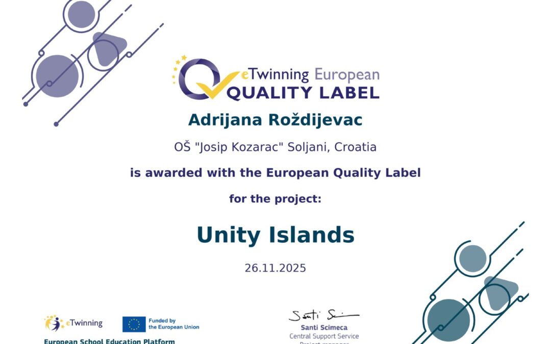 EUROPSKA OZNAKA KVALITETE ZA ETWINNING PROJEKT